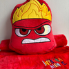 Cojín con cobija de Intensamente Fino Suave Personajes Furia Rojo de 38cm x 38 cm