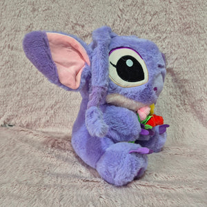 Peluche de angel Lilo y Stitch de 35 cm con flores, envío gratis 🎁🌸✨