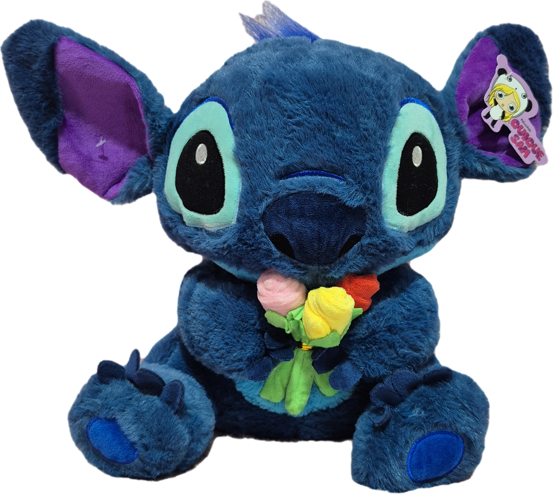 Peluche de Lilo y Stitch de 35 cm con flores, envío gratis 🎁🌸✨
