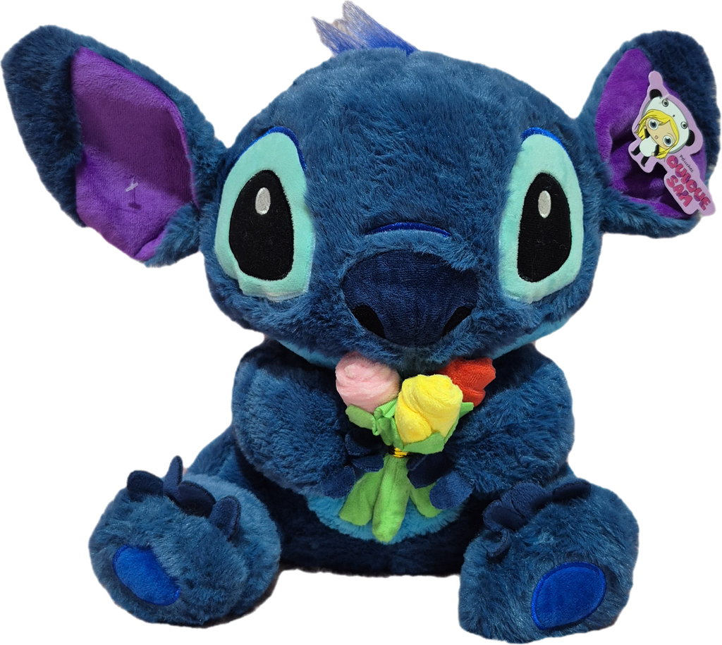 Peluche de Lilo y Stitch de 35 cm con flores, envío gratis 🎁🌸✨