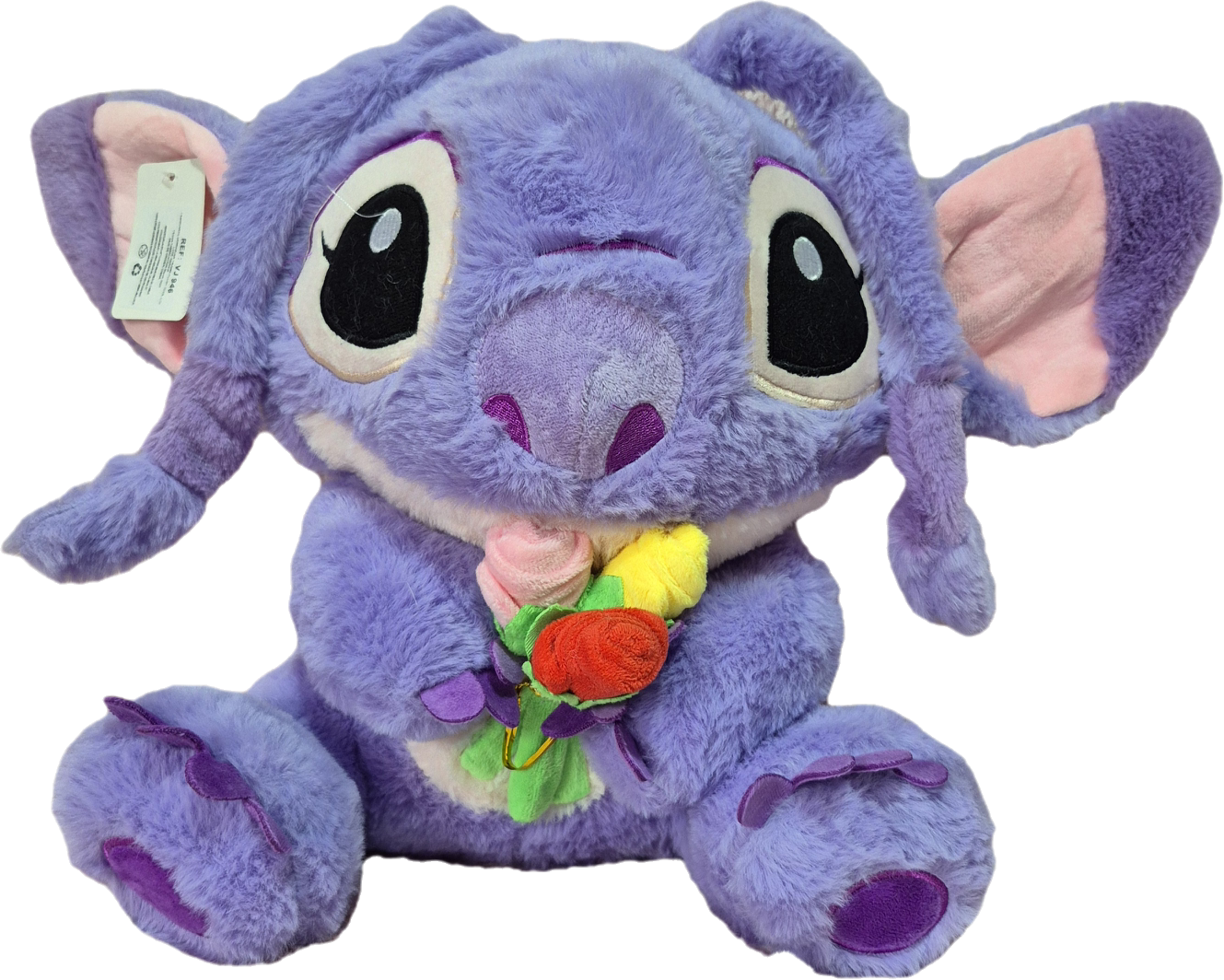 Peluche de angel Lilo y Stitch de 35 cm con flores, envío gratis 🎁🌸✨